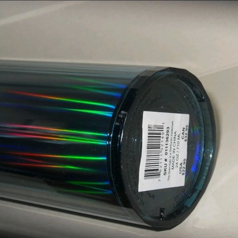 NEW STARBUCKS IRIDESCENT OCEAN BLUE KALEIDOSCOPE FACETED DOMED VENTI TUMBLER CUP